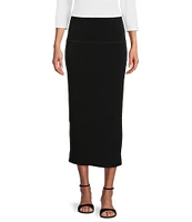 Eva Varro Elastic Waist Straight Sheath Midi Skirt