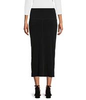 Eva Varro Elastic Waist Straight Sheath Midi Skirt