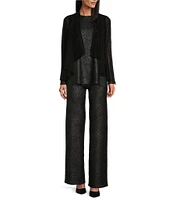 Eva Varro Mesh Draped Shawl Collar Long Sleeve High Low Jacket