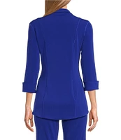 Eva Varro Notch Lapel 3/4 Sleeve High Low Jacket
