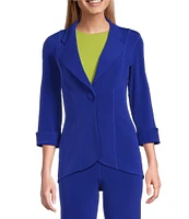 Eva Varro Notch Lapel 3/4 Sleeve High Low Jacket