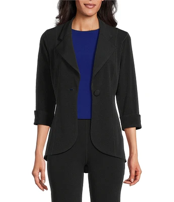 Eva Varro Notch Lapel 3/4 Sleeve High Low Jacket