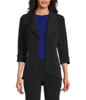 Eva Varro Notch Lapel 3/4 Sleeve High Low Jacket