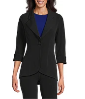 Eva Varro Notch Lapel 3/4 Sleeve High Low Jacket