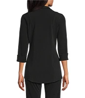 Eva Varro Notch Lapel 3/4 Sleeve High Low Jacket