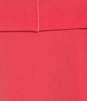 Eva Varro Solid Knit Jersey Off-the-Shoulder Wide Shoulder Strap 3/4 Sleeve Tunic