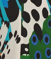 Eva Varro Tropical Inspired Print V-Neck 3/4 Bell Sleeve Coordinating Tunic