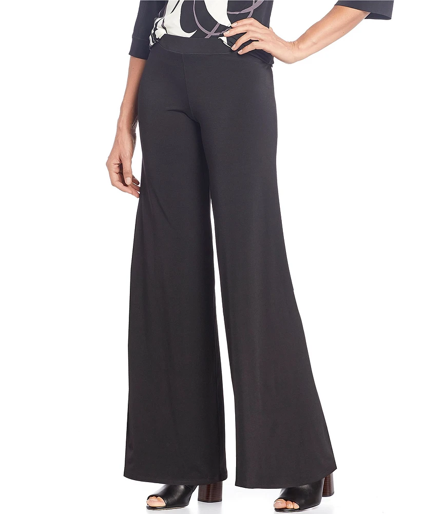 Eva Varro Knit Jersey High Rise Wide Leg Pull-On Pants