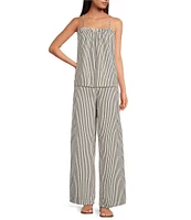 Every Coordinating Knit Striped Scoop Neck Sleeveless Babydoll Top