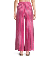 Every Coordinating Striped Pocketed Pull-On Wide Pants
