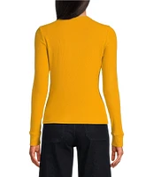 Every Crew Neck Long Sleeve Ribbed Knit Shirt