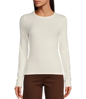 Every Crew Neck Long Sleeve Ribbed Knit Shirt