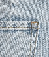 Every Denim High Rise Pleated Straight Hem Waist Jeans