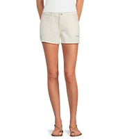 Every Denim Mid-Rise Raw Hem Mini Shorts