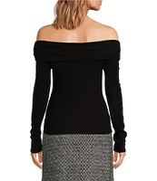 Every Knit Ruched Off Shoulder Long Sleeve Sweater Top