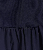 Every Mixed Media Round Neck Sleeveless Midi A-Line Dress