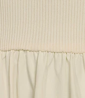 Every Mixed Media Round Neck Sleeveless Midi A-Line Dress