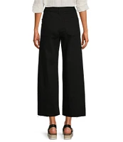 Every Patch Pocket High Rise Frayed Hem Wide Leg Jeans