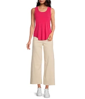 Every Patch Pocket High Rise Frayed Hem Wide Leg Jeans