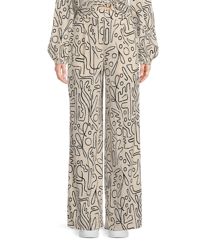 Every Abstract High Rise Wide Leg Coordinating Pants