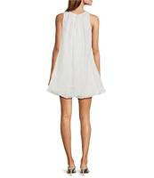Every Round Neck Sleeveless Bubble Hem Shift Dress