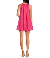 Every Round Neck Sleeveless Bubble Hem Shift Dress