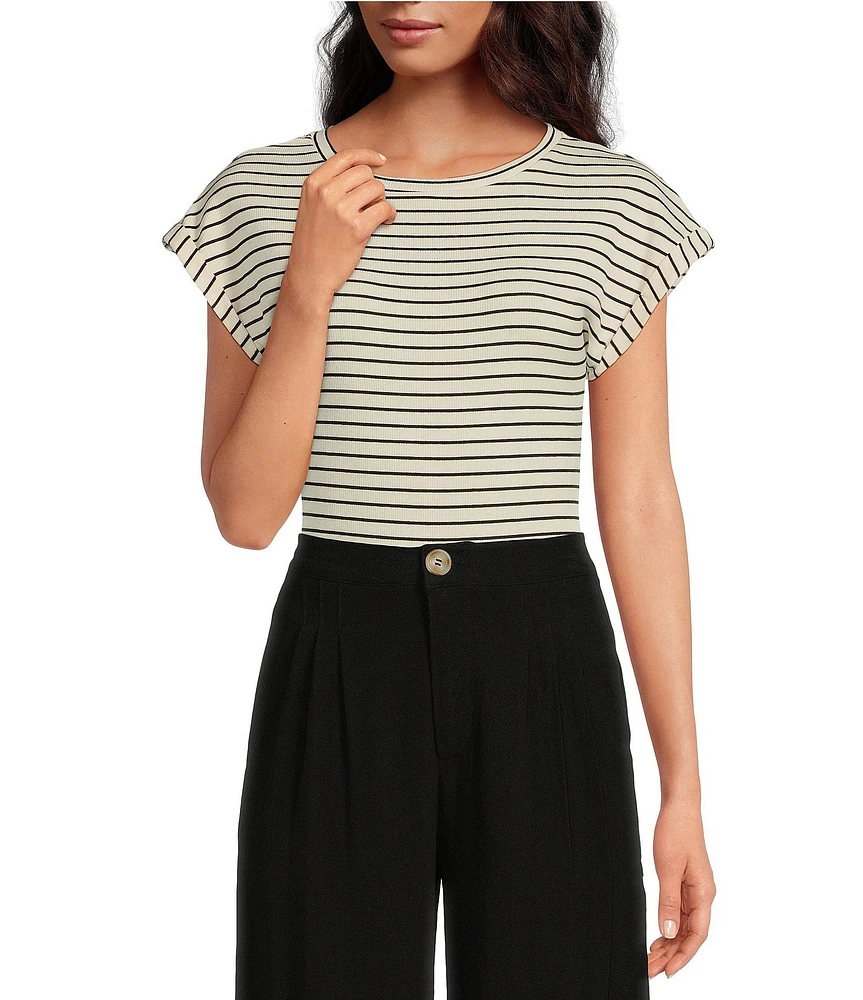 Every Short Sleeve Knit Striped Bodysuit