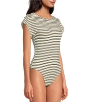 Every Short Sleeve Knit Striped Bodysuit