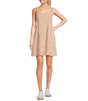 Every Striped Sweetheart Neck Sleeveless Mini Dress