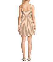 Every Striped Sweetheart Neck Sleeveless Mini Dress