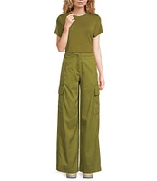 Every Twill High Rise Wide Leg Cargo Pants