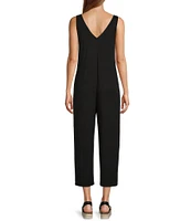 Every V-Neck Knit Sleeveless Wide Leg Crop Jumpsuit