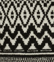 Every Wool Blend Fringe Aztec Turtleneck Long Sleeve Coordinating Sweater