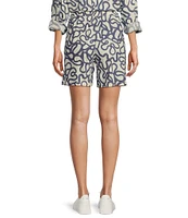 Every Woven Doodle Print High Rise Pull On Shorts