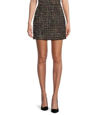 Evolutionary Coordinating Boucle Mini Printed Skirt