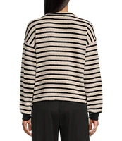 Evolutionary Chenille Stripe Knit Pullover Top