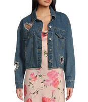 Evolutionary Denim Heart Cut-Out Jacket