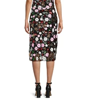 Evolutionary Floral Sequin Mesh Coordinating Skirt