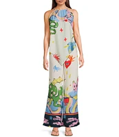 Evolutionary Coordinating Halter Neck Sleeveless Halter Scarf Top