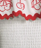 Evolutionary Linen Smock Strap Tie Printed Top