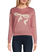 Evolutionary Long Sleeve Crew Neck Ribbon Pullover Sweater