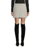 Evolutionary Coordinating Mid Rise Faux Boucle Wrap Skirt