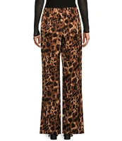 Evolutionary Mid Rise Leopard Printed Satin Pants