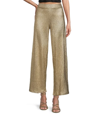 Evolutionary Mid Rise Textured Wide Legs Pants