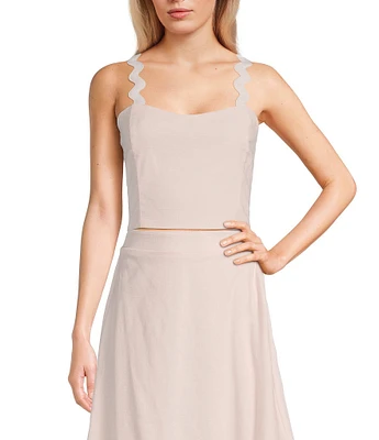 Evolutionary Ric Rac Spaghetti Strap Cropped Coordinating Tank Top