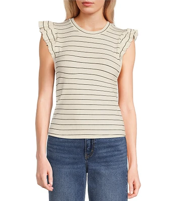 Evolutionary Ruffle Short Sleeve Knit Top