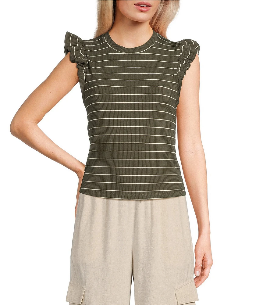 Evolutionary Ruffle Short Sleeve Knit Top