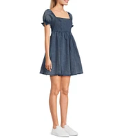 Evolutionary Short Sleeve Washed Denim Dress
