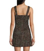 Evolutionary Sleeveless Printed Bow Coordinating Boucle Top