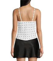 Evolutionary Sleeveless V-Neck Polka Lace Cami Top